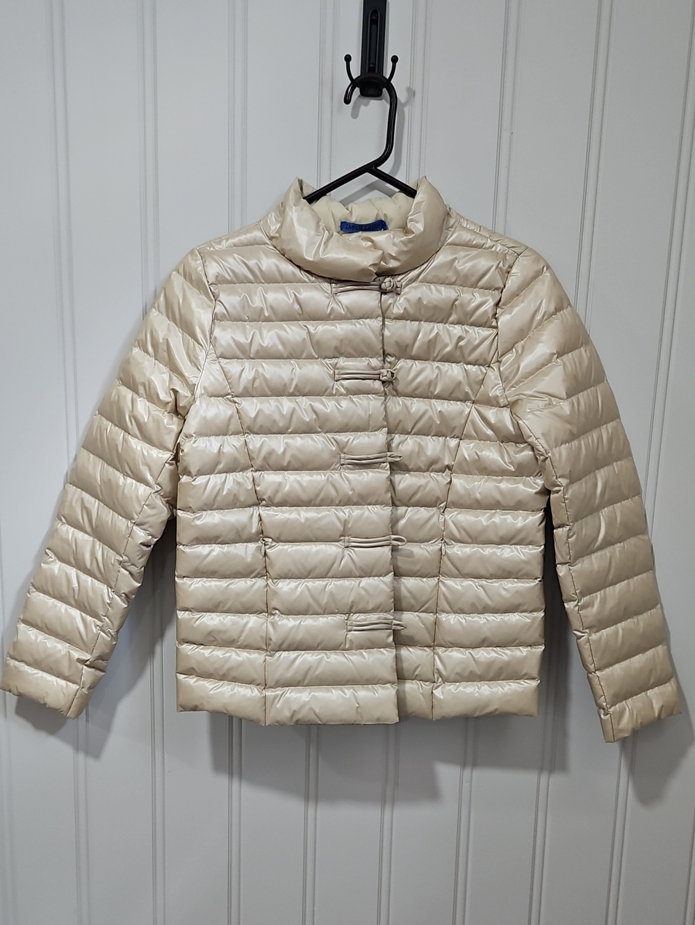 NWT! J. McGlaughlin Champagne Solid Hayes Jacket Puffer Duck Down Filled Size XS